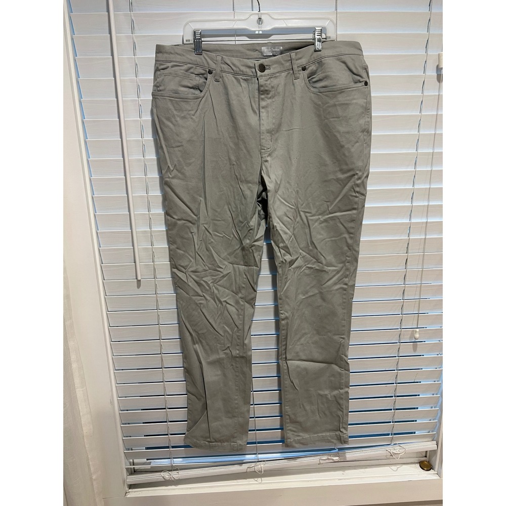Hickey Freeman New York 38x32 Light Grey Stretch Pocket‎ Cotton Pants Mens
